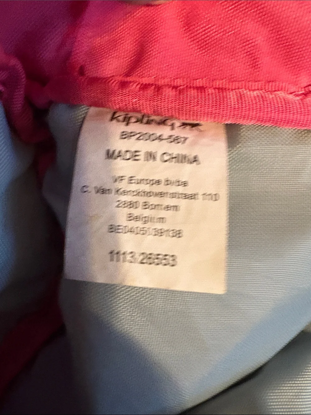 Kipling Ridge Vibrant Pink Zip Top Backpack BP2004 Day Pack